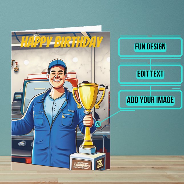 World's Best Mechanic Birthday Card (This fun card is specifically for the mechanic friend in your life.)