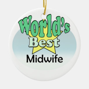 World's best Midwife Ceramic Tree Decoration