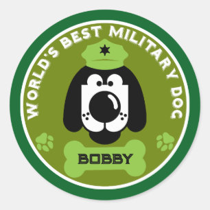 World's Best Military Dog Classic Round Sticker