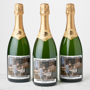 World's best mom ever happy mother's day  wine lab sparkling wine label