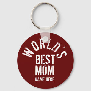 WORLD'S BEST MOM PERSONALIZE KEYCHAIN