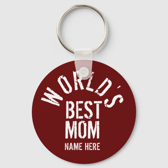 WORLD'S BEST MOM PERSONALIZE KEYCHAIN (Front)