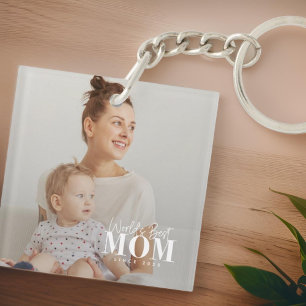 World's Best Mom Since 20XX Modern Photo Key Ring