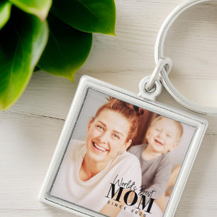 World's Best Mom Since 20XX Modern Photo Key Ring