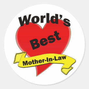World's Best Mother-In-Law Classic Round Sticker