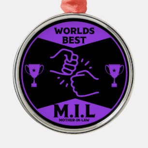 Worlds Best Mother-In-Law Metal Ornament