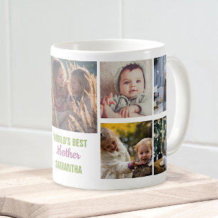 World's Best Mother Name   Instagram Photo Collage Coffee Mug