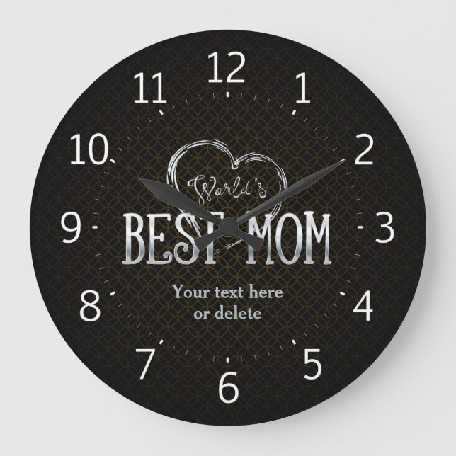 World's Best Mum | Adorable Gift Large Clock (Front)