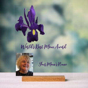 World's Best Mum Award Iris Acrylic Sign
