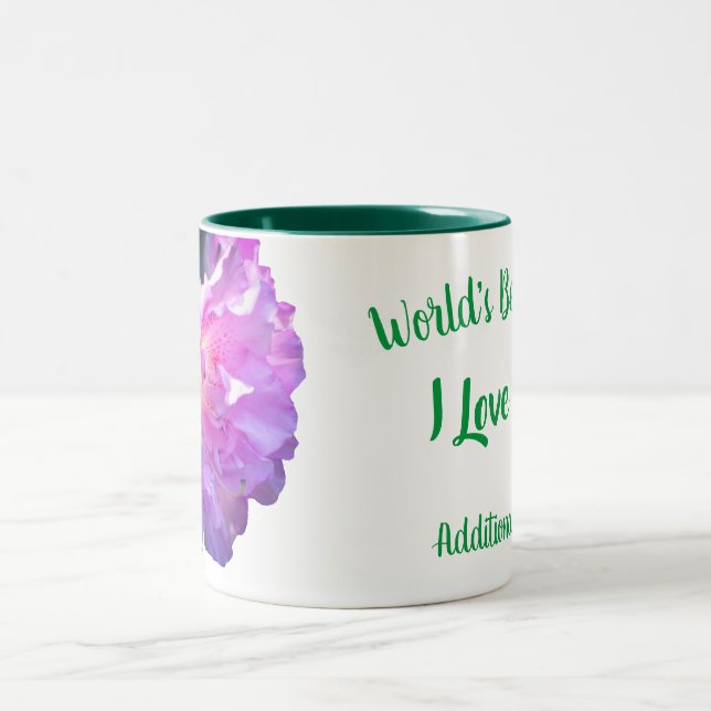 World's Best Mum Azalea Flower Personalised Two-Tone Coffee Mug (Center)
