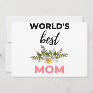 World's Best Mum black Holiday Card
