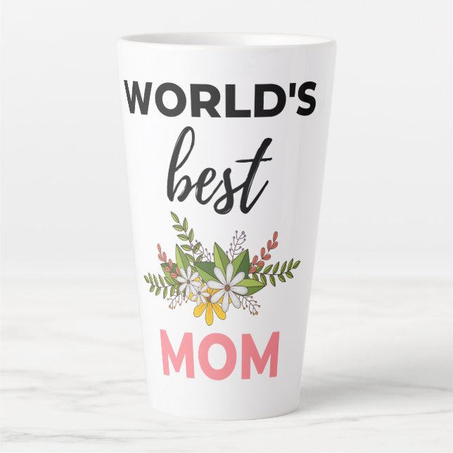 World's Best Mum black Latte Mug (Front)