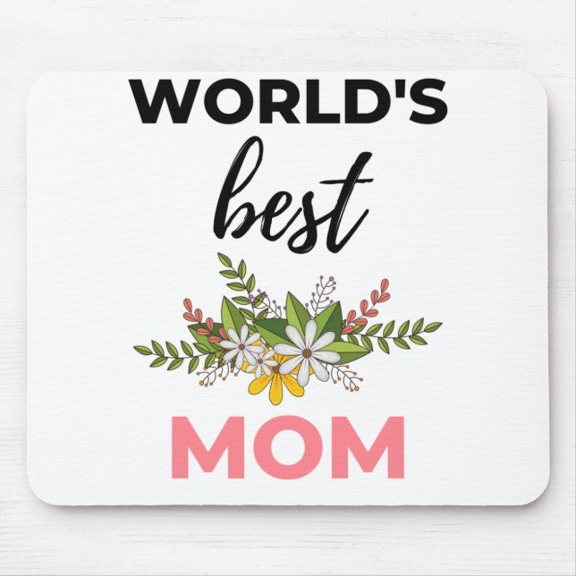 World's Best Mum black Mouse Pad (Front)
