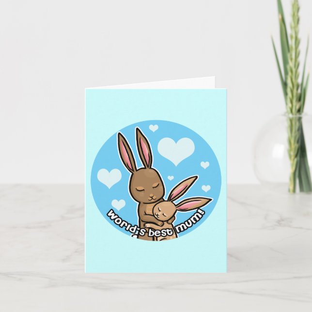 Worlds best Mum Bunny Card (Front)