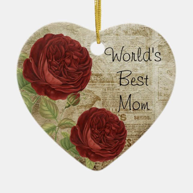 World's Best Mum Ceramic Ornament (Front)