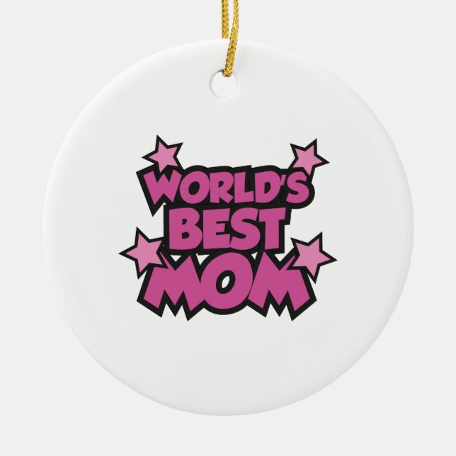 World's Best Mum Ceramic Tree Decoration (Front)