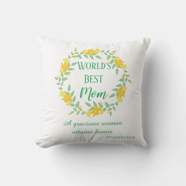 World's Best Mum Christian Quote Cushion (Front)
