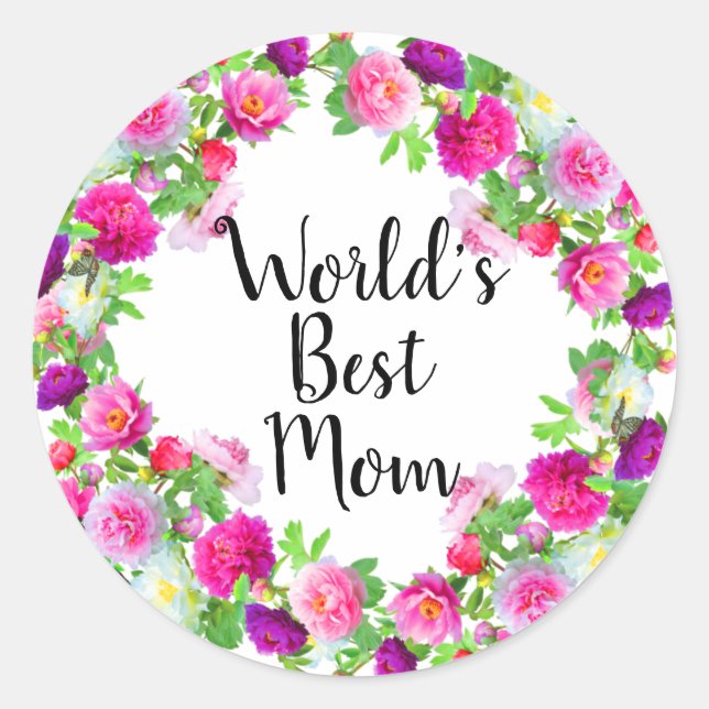World's Best Mum Classic Round Sticker (Front)