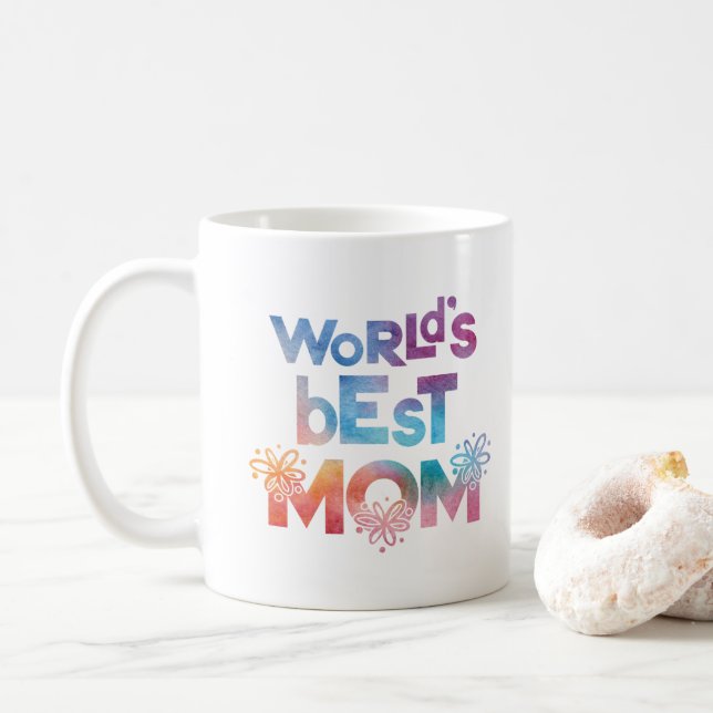 World's Best Mum Colourful Design Coffee Mug (With Donut)