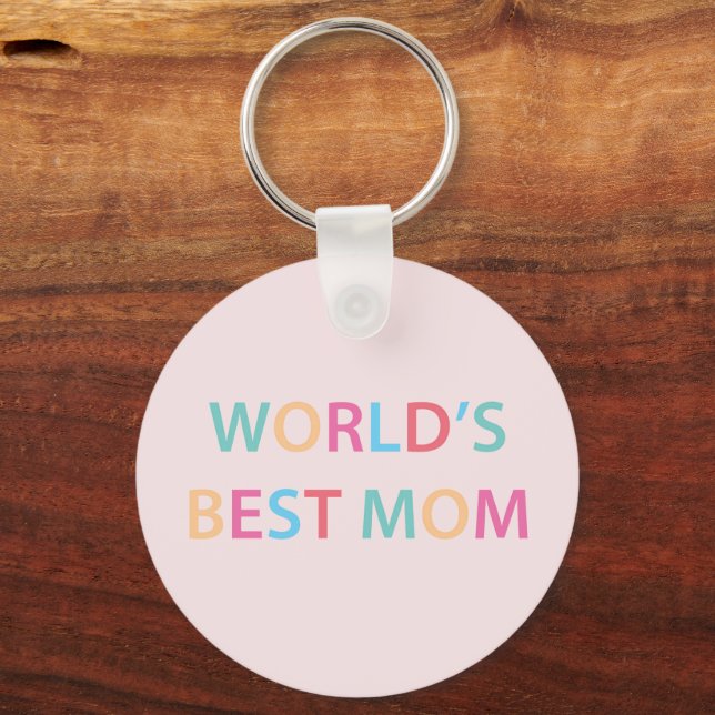 World's Best Mum Colourful Key Ring (Front)