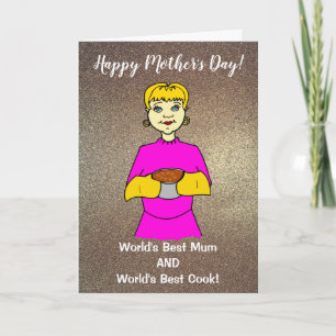 World's Best Mum Cook Blonde Mother's Day Card