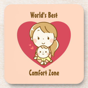 World's Best Mum Cute Mother's Day Kawaii Cartoon Coaster