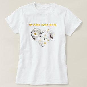 Worlds Best Mum Daisy Heart T-Shirt