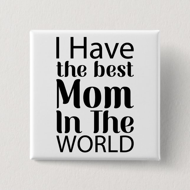 Worlds Best Mum Elegant Black and White Script 15 Cm Square Badge (Front)
