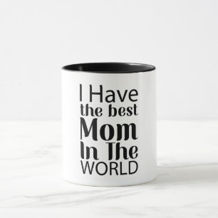 Worlds Best Mum Elegant Black and White Script Mug