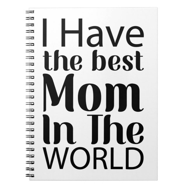 Worlds Best Mum Elegant Black and White Script Notebook (Front)