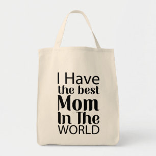 Worlds Best Mum Elegant Black and White Script Tote Bag