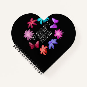 World's Best Mum Floral Butterfly Wreath Cute Moth Notebook