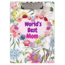 World's Best Mum – Floral Clipboard of Love