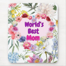 World's Best Mum – Floral Mousepad to Brighten Her
