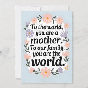 World's Best Mum Floral Wreath Mother's Day Quote Invitation