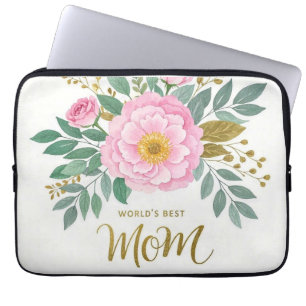 World's Best Mum Flowers  Laptop Sleeve