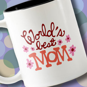 World's Best Mum Flowers Retro Mug