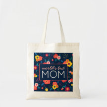 World's Best Mum Gift Floral Blue Pink