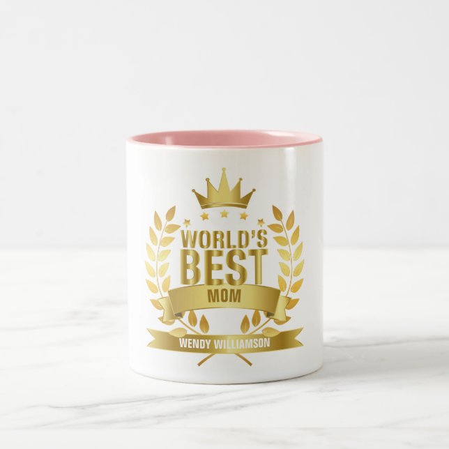 World's Best Mum Gold Two-Tone Coffee Mug (Center)