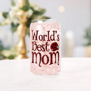 Worlds Best Mum Ladybugs Can Glass