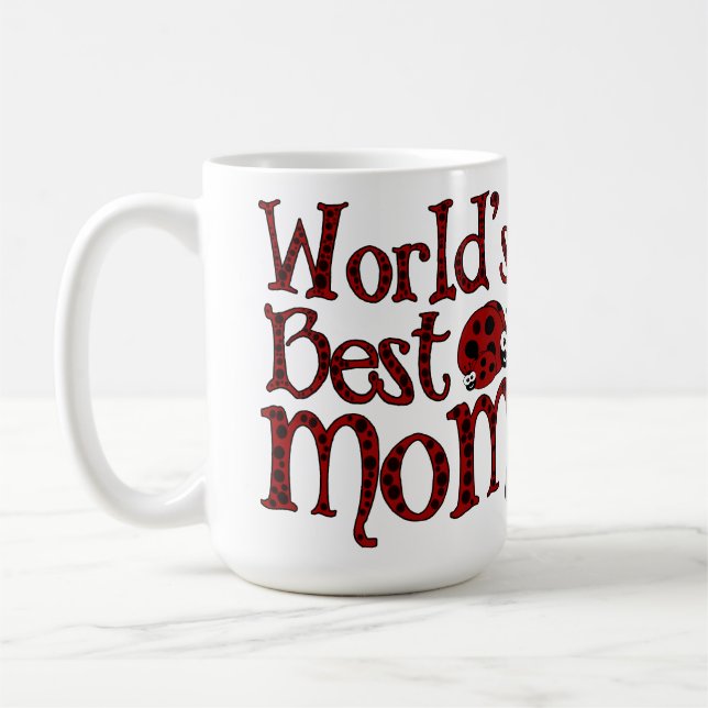 Worlds Best Mum Ladybugs Coffee Mug (Left)