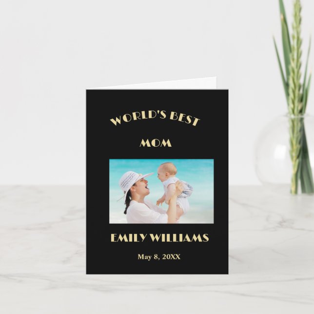 World's Best Mum Mother's Day Photo Personalise Card (Front)