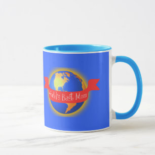 World's Best Mum Mug, Bright Colours Globe Mug