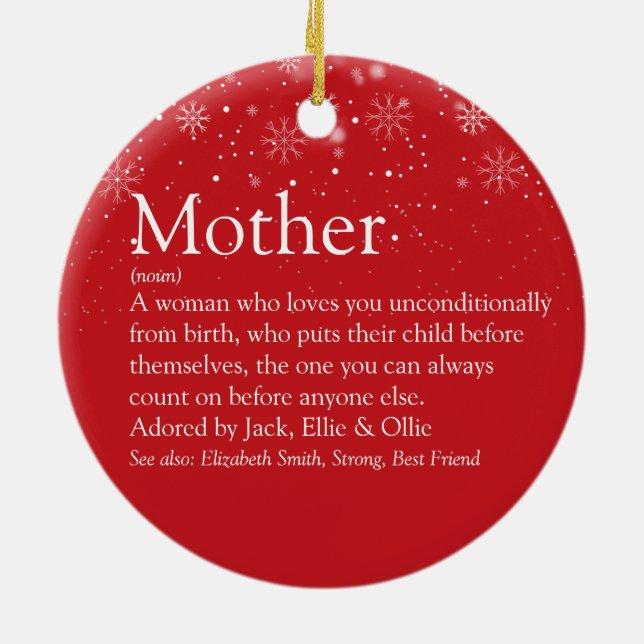 World's Best Mum Mum Mother Definition Photo Ceramic Ornament (Back)