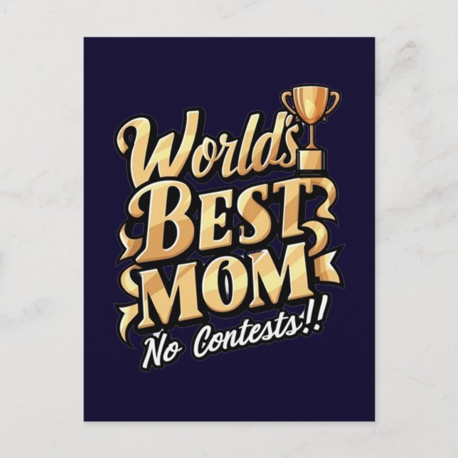 world's best mum no contest postcard (Front)