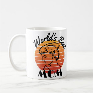 world's best mum   orange stripes retro sunset coffee mug