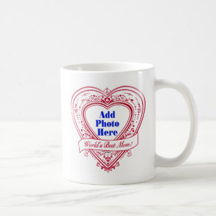World's Best Mum! Photo Red Hearts Coffee Mug