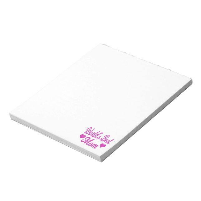 World's Best Mum Pink Notepad (Rotated)