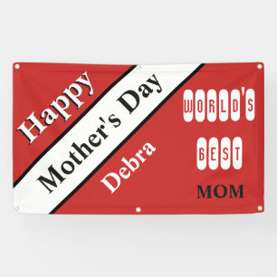 Worlds Best Mum Red Banner
