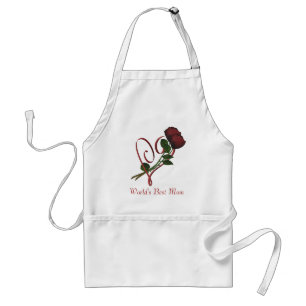 World's Best Mum Red Roses Heart Flower Standard Apron